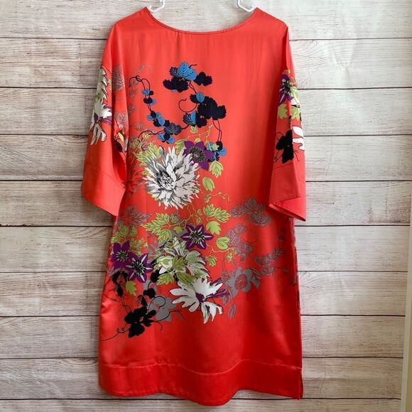 SOFT SURROUNDINGS POLYNESIAN PRINT DRESS IN ORANGE - Picture 4 of 5